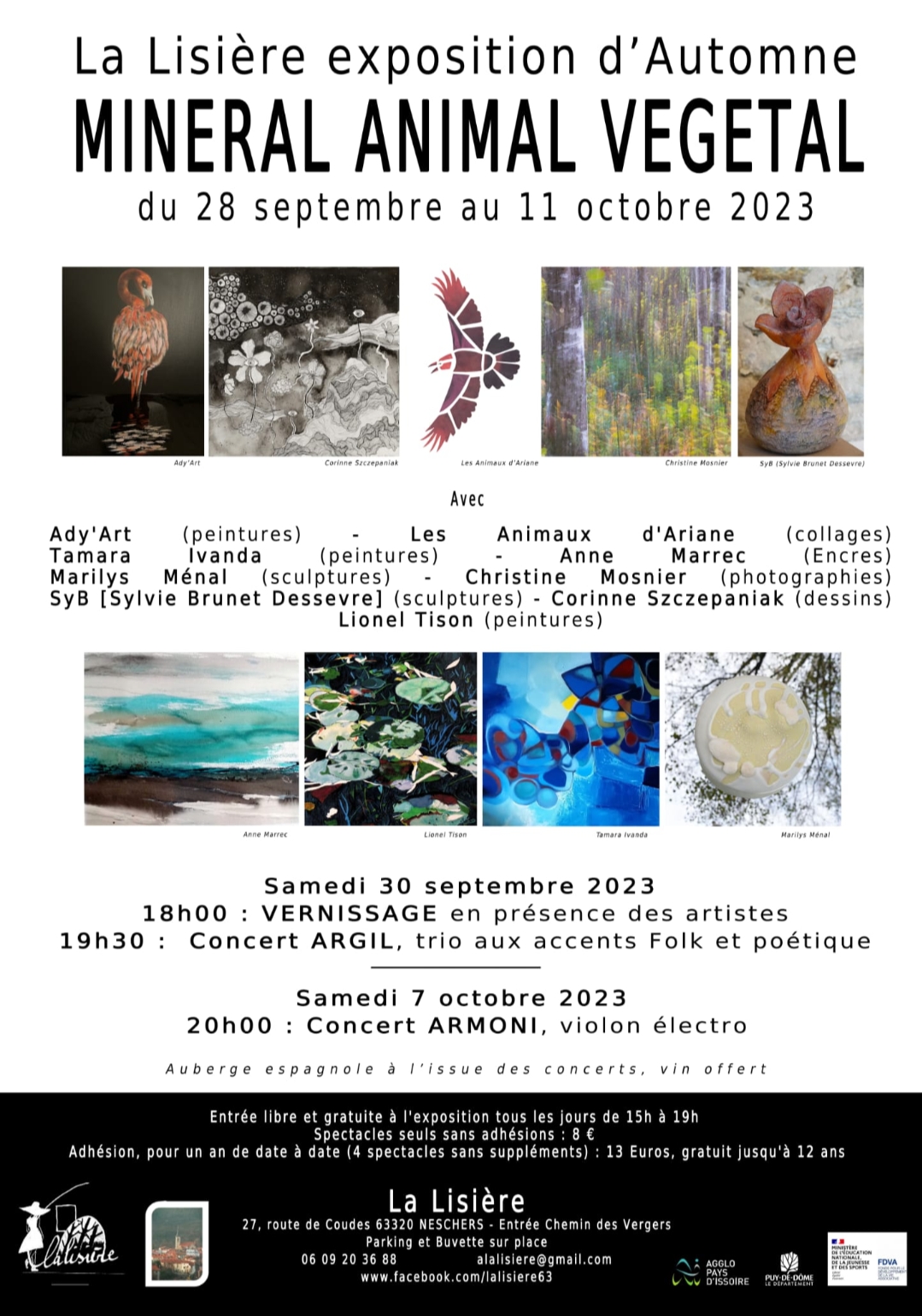 affiche exposition céramique du 28 septembre au 11 octobre à la Lisière (Neschers, 63)